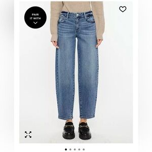 KanCan Medium Blue Barrel Jeans